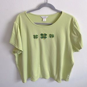 CJ Banks 2X Beaded Shamrock Tee